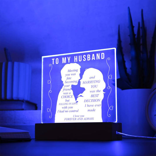 To My Husband | Square Acrylic Plaque